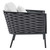 Modway Stance Outdoor Patio Aluminum Armchair - Gray White EEI-3054-GRY-WHI