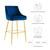 Modway Discern Performance Velvet Bar Stool - Navy EEI-5473-NAV