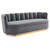 Modway Victoria Channel Tufted Performance Velvet Sofa Gray Eei 5017 Gry
