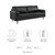 Modway Valour 81" Leather Sofa - Black EEI-4634-BLK