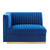 Modway Sanguine Channel Tufted Performance Velvet Modular Sectional Sofa Left-Arm Chair - Navy EEI-6031-NAV