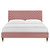 Modway Leah Chevron Tufted Performance Velvet King Platform Bed - Dusty Rose MOD-7009-DUS