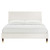 Modway Leah Chevron Tufted Performance Velvet Twin Platform Bed - White MOD-6985-WHI