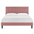 Modway Yasmine Channel Tufted Performance Velvet King Platform Bed - Dusty Rose MOD-7016-DUS