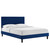 Modway Yasmine Channel Tufted Performance Velvet King Platform Bed Navy Mod 7016 Nav