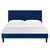 Modway Yasmine Channel Tufted Performance Velvet Queen Platform Bed - Navy MOD-6976-NAV