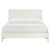 Modway Yasmine Channel Tufted Performance Velvet Queen Platform Bed - White MOD-6980-WHI