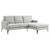 Modway Evermore Right Facing Upholstered Fabric Sectional Sofa Light Gray Eei 6012 Lgr