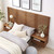 Modway Render Wall Mount Twin Headboard And Modern Nightstands - Walnut MOD-7115-WAL