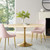 Modway Lippa 60" Oval Artificial Travertine Dining Table EEI-6759-GLD-TRA