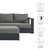 Modway Tahoe Outdoor Patio Powder-Coated Aluminum 5-Piece Sectional Sofa Set - Gray Charcoal EEI-6674-GRY-CHA