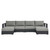 Modway Tahoe Outdoor Patio Powder-Coated Aluminum 4-Piece Sectional Sofa Set - Gray Gray EEI-6676-GRY-GRY