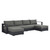 Modway Tahoe Outdoor Patio Powder Coated Aluminum 4 Piece Sectional Sofa Set Gray Charcoal Eei 6676 Gry Cha