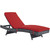 Outdoor Patio Sunbrella Chaise By Modernway 5 1996 7 Red 5 1996 7 Red