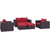 5 Piece Outdoor Patio Sofa Set By Modernway 5 2158 5 Red Set 5 2158 5 Red Set