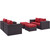 5 Piece Outdoor Patio Sofa Set By ModernWay 5-2158-5-RED-SET