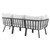 3 Piece Outdoor Patio Aluminum Sectional Sofa Set By ModernWay 5-3782-19-WHI
