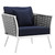 3 Piece Outdoor Patio Aluminum Sectional Sofa Set By ModernWay 5-3163-23-NAV-SET