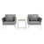 3 Piece Outdoor Patio Aluminum Sectional Sofa Set By ModernWay 5-3163-23-GRY-SET