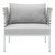Sunbrella Basket Weave Outdoor Patio Aluminum Armchair By ModernWay 5-4541-20-GRY