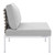Sunbrella Basket Weave Outdoor Patio Aluminum Armless Chair By ModernWay 5-4958-20-GRY
