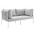 5-Piece Sunbrella Basket Weave Outdoor Patio Aluminum Seating Set By ModernWay 5-4692-20-GRY-SET