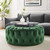 Tufted Button Large Round Performance Velvet Ottoman By ModernWay 5-5469-5