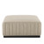 Channel Tufted Upholstered Fabric Ottoman By ModernWay 5-5501-2-BEI