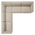 5-Piece Channel Tufted Upholstered Fabric L-Shaped Sectional By ModernWay 5-5793-2-BEI