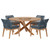 5 Piece Outdoor Patio Teak Wood Dining Set By Modernway 5 6118 2 Gph 5 6118 2 Gph