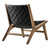 Leather Wood Accent Lounge Chair By ModernWay 5-6542-23-BLK