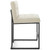 Black Stainless Steel Upholstered Fabric Counter Stool By ModernWay 5-3854-2-BEI