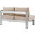 Right-Arm Corner Sectional Outdoor Patio Aluminum Loveseat By ModernWay 5-2262-19-BEI