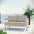Right-Arm Corner Sectional Outdoor Patio Aluminum Loveseat By ModernWay 5-2262-19-BEI