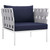 3 Piece Outdoor Patio Aluminum Sectional Sofa Set By ModernWay 5-2618-23-NAV-SET