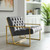 Gold Stainless Steel Performance Velvet Accent Chair By ModernWay 5-3073-7