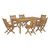 7 Piece Outdoor Patio Teak Dining Set By Modernway 5 3206 14 Set 5 3206 14 Set