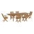 7 Piece Outdoor Patio Teak Dining Set By Modernway 5 3280 14 Set 5 3280 14 Set