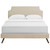 Fabric Queen Platform Bed With Round Splayed Legs By ModernWay 13-5947-2