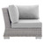 Sunbrella Outdoor Patio Wicker Rattan Corner Chair By ModernWay 5-3970-12-GRY