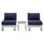 3 Piece Sunbrella Fabric Outdoor Patio Aluminum Set By Modernway 5 4312 19 Nav Set 5 4312 19 Nav Set
