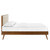 Wood Queen Platform Bed With Splayed Legs By ModernWay 13-6388-23-BEI