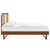 Cane And Wood Full Platform Bed With Angular Legs By ModernWay 13-6695-23