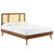 Cane And Wood Full Platform Bed With Splayed Legs By Modernway 13 6696 23 13 6696 23