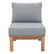 Armless Outdoor Patio Teak Sofa By ModernWay 5-1150-14-GRY-SET