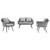 3 Piece Outdoor Patio Wicker Rattan Loveseat And Armchair Set By ModernWay 5-3175-7-7-SET