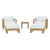 5 Piece Outdoor Patio Teak Set By Modernway 5 3115 14 Whi Set 5 3115 14 Whi Set