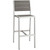 Outdoor Patio Aluminum Armless Bar Stool Set Of 2 By ModernWay 5-3156-19-GRY-SET