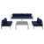 5 Piece Sunbrella Fabric Outdoor Patio Aluminum Sectional Sofa Set By Modernway 5 4318 19 Nav Set 5 4318 19 Nav Set
