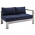 5 Piece Sunbrella Fabric Outdoor Patio Aluminum Sectional Sofa Set By ModernWay 5-4318-19-NAV-SET